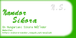 nandor sikora business card